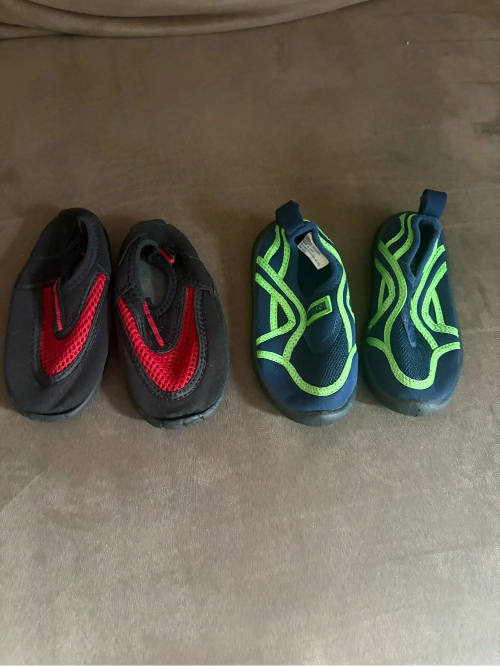 Kids Water Shoes - Red/Black & Navy/Green Slip-Ons